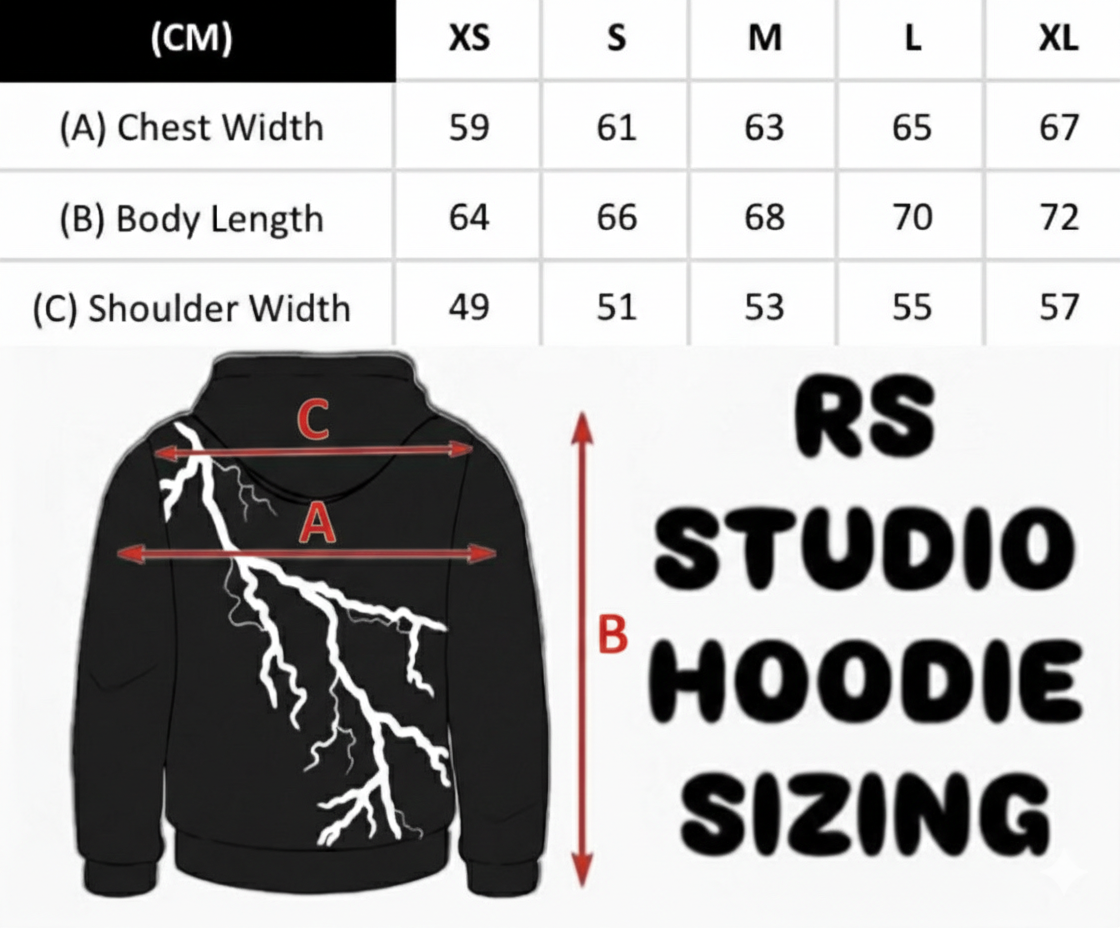 RS STUDIO BLACK & WHITE LIGHTNING HOODIE