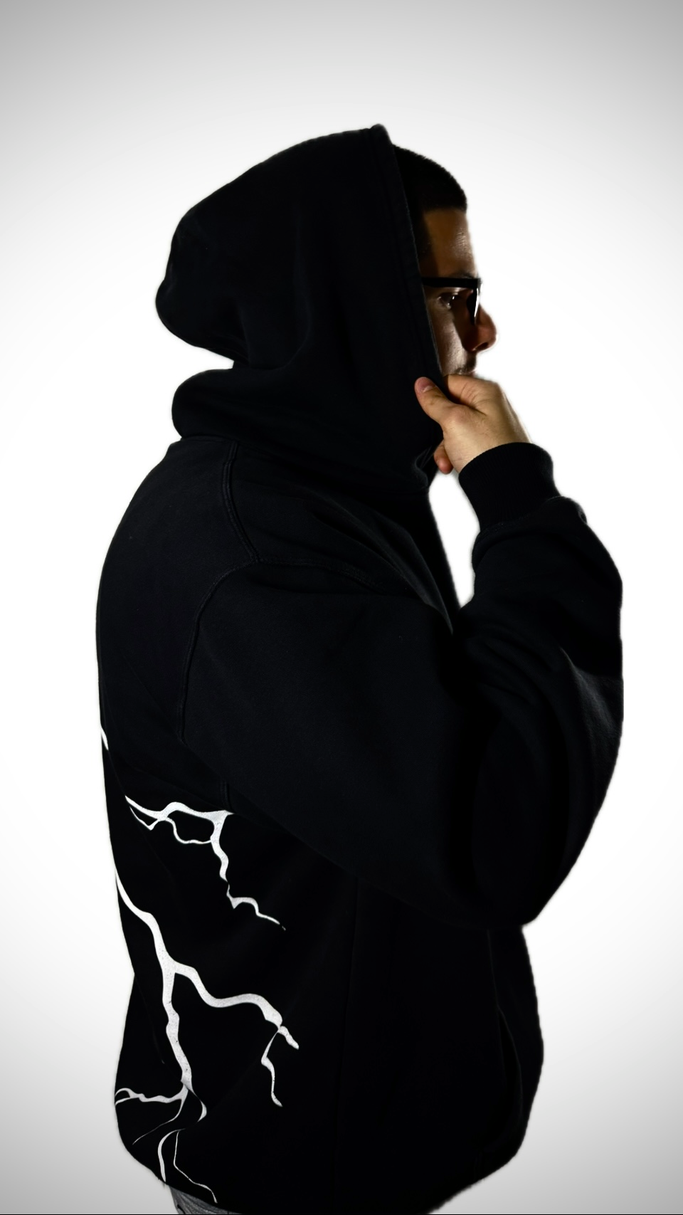 RS STUDIO BLACK & WHITE LIGHTNING HOODIE